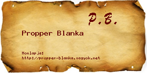 Propper Blanka névjegykártya